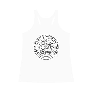 Women's "Happiness comes in waves" Tri-Blend Racerback Tank