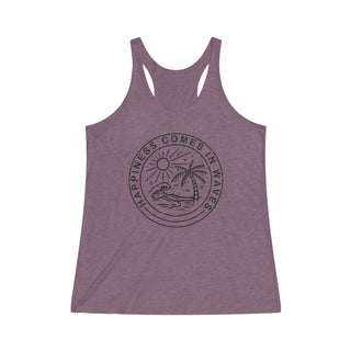 Women's "Happiness comes in waves" Tri-Blend Racerback Tank