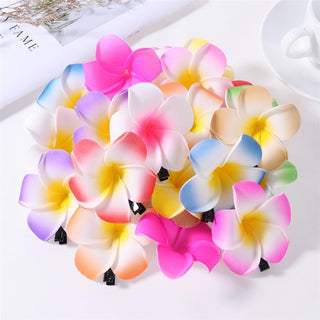 Hair Flower Clip Clips Hawaiian Plumeria Beach Flowers Claw