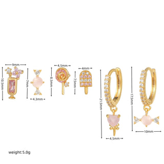 Summer Ice Cream Drink Earings Set